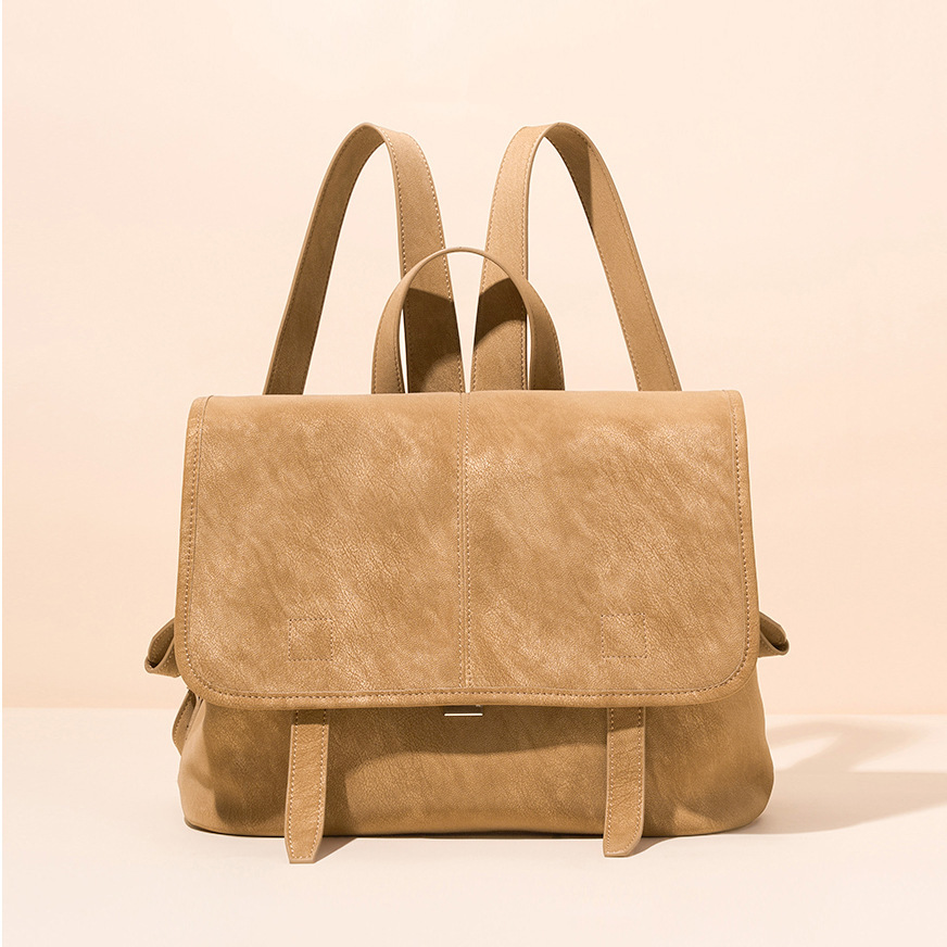 Leather Work Rucksack - 여성용 빈티지 정품 가죽 백팩 캐주얼