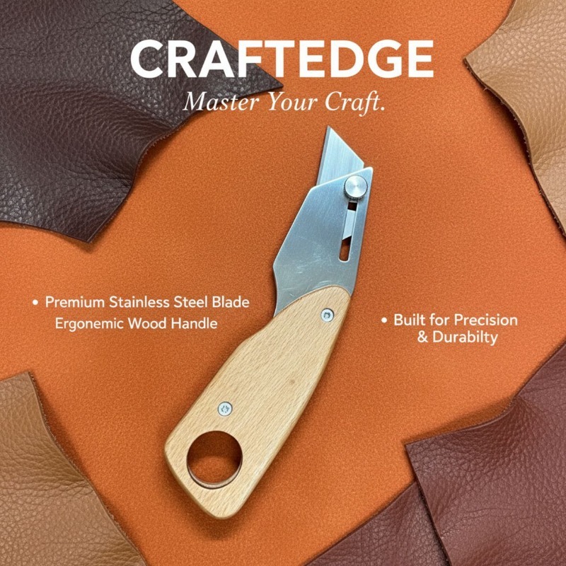 Leatherwork Knives - 사다리꼴 스테인레스 스틸 가죽 절단 칼