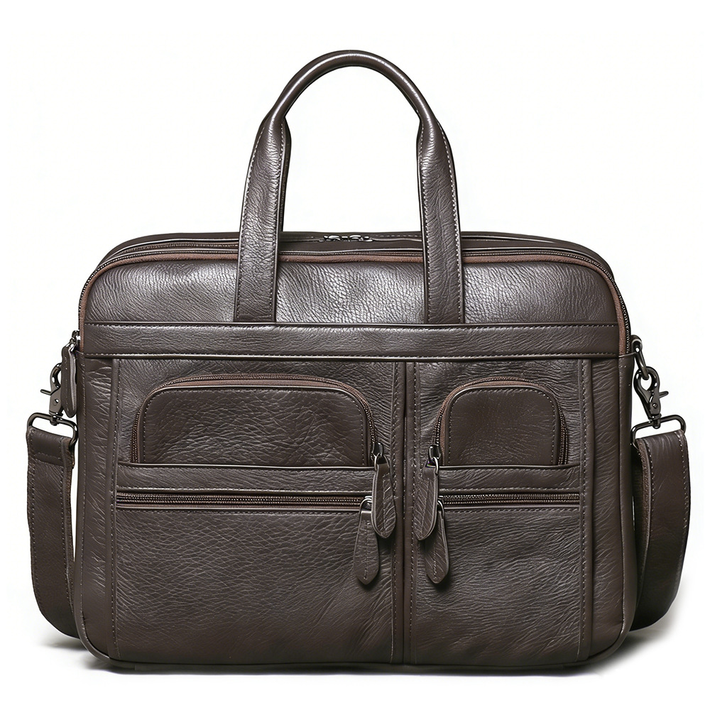 Leather Work Laptop Bag - 남성용 천연 가죽 서류 가방, 비즈니스