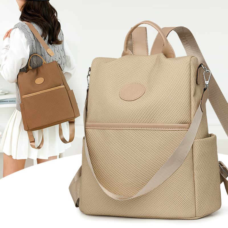 Leather Work Rucksack - 여성을 위한 트렌디한 도난 방지 여행