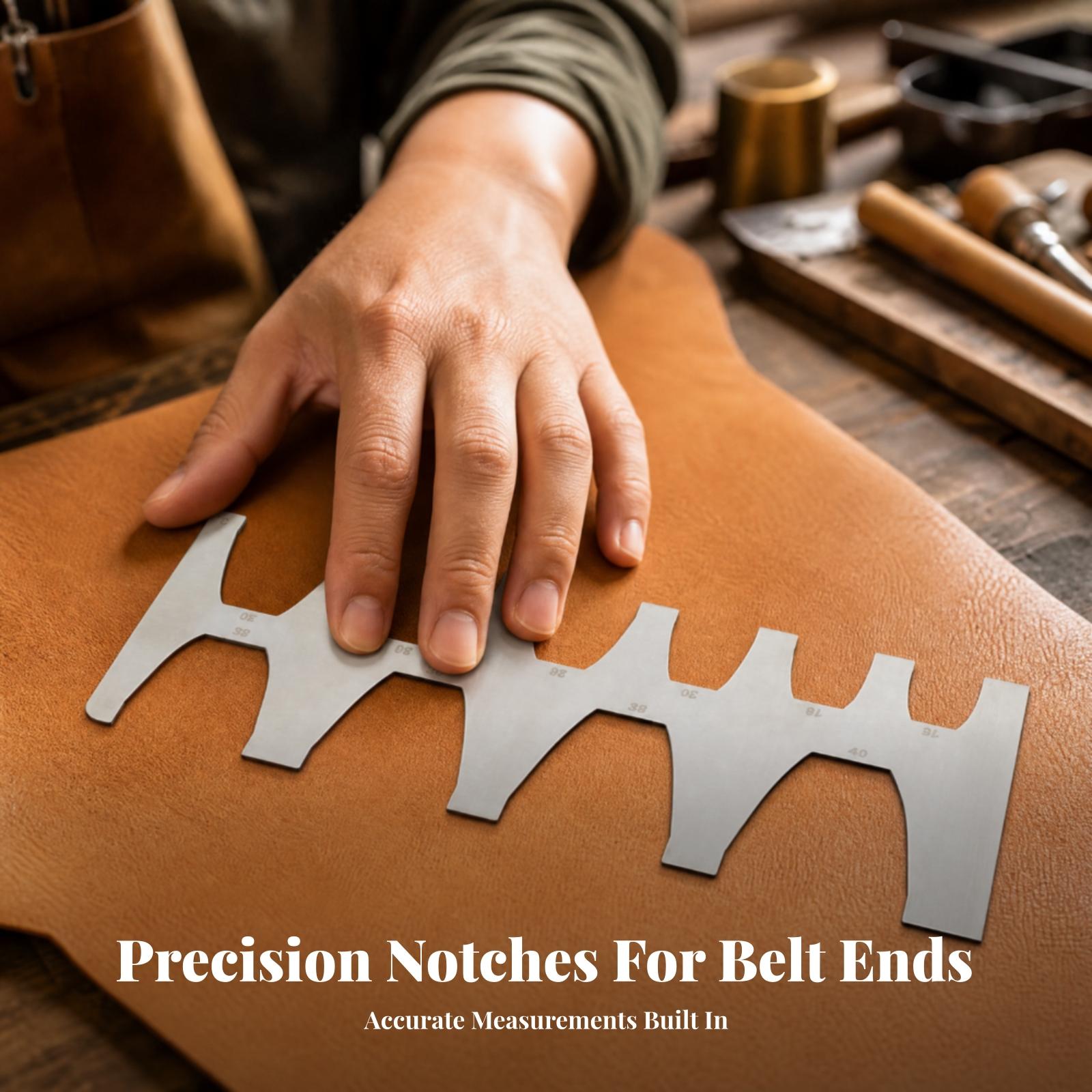 Leatherwork Ruler - 벨트 끝단 템플릿 자, 두께 1.2mm,