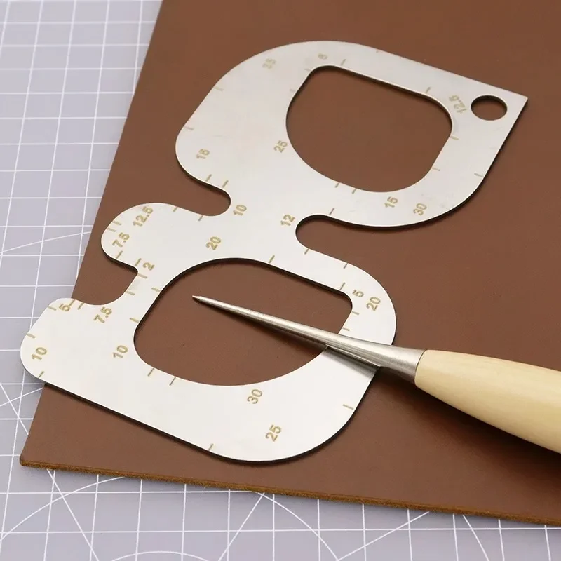 Leatherwork Ruler - R 포지셔닝 눈금자 스테인레스 스틸 필렛
