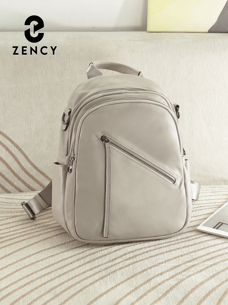Leather Work Rucksack - Zency 여성용 정품 가죽 백팩 여행용