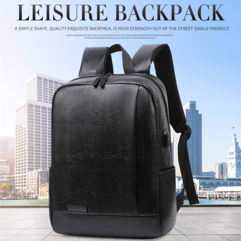 Leather Work Laptop Bag - 남자 유행 배낭 PU 가죽 가방