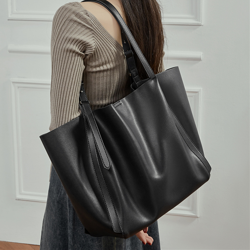Leather Work Laptop Bag - HIFASHION 대형 천연 가죽 토트백, 여성용