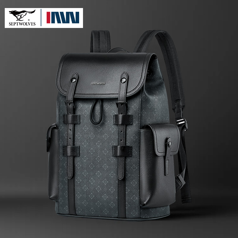 Leather Work Rucksack - Septwolves 고품질 비즈니스 인쇄 가죽 배낭