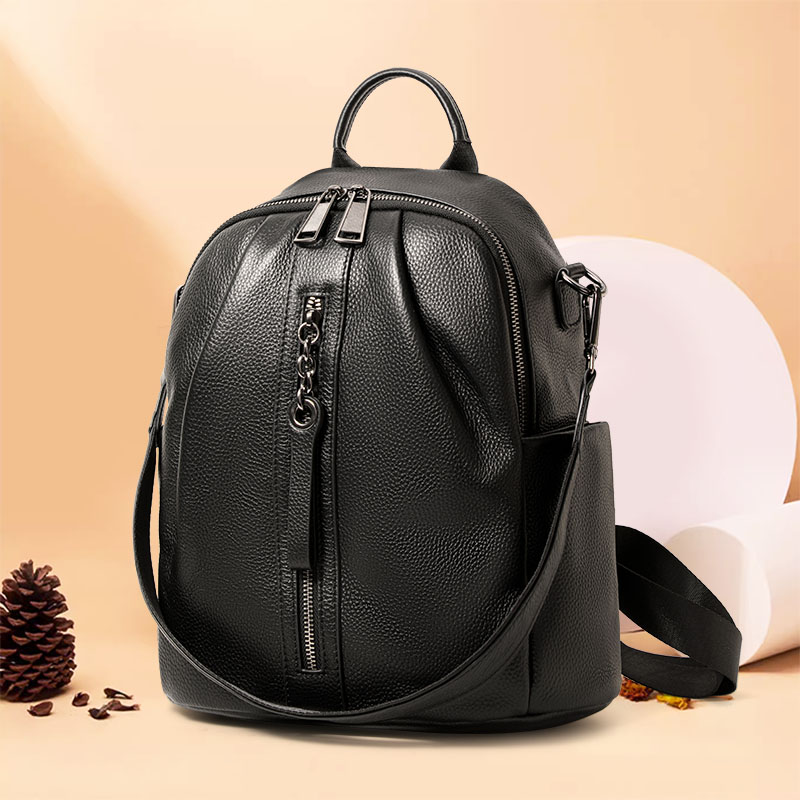 Leather Work Rucksack - 정품 소가죽 도난 방지 백팩 탈부착