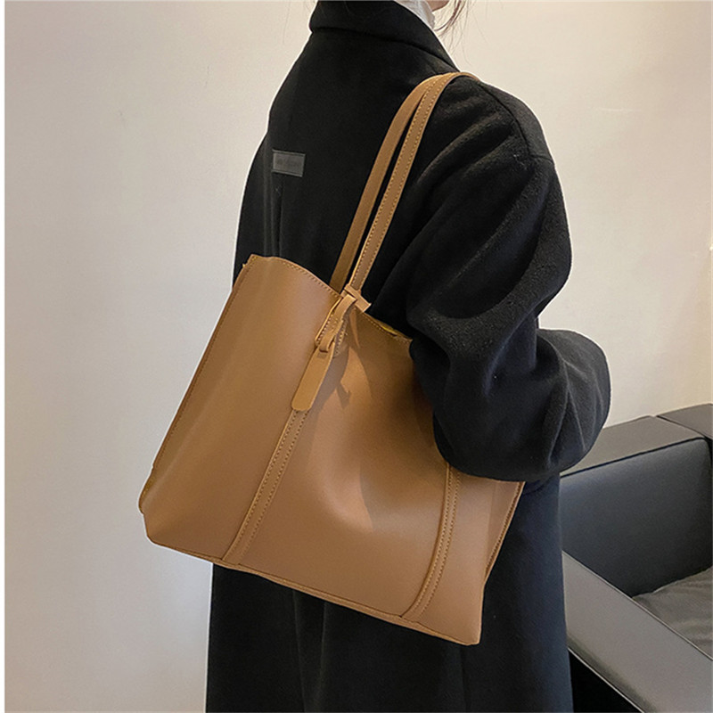 클래식 블랙 인조 가죽 토트백, 대용량 핸드백 숄더백, - Leatherworking Classic 리뷰 및 가격