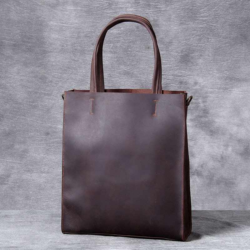 빈티지 정품 가죽 남성 핸드 토트 백 간단한 미친 말  - Leather Work Laptop Bag 리뷰 및 가격
