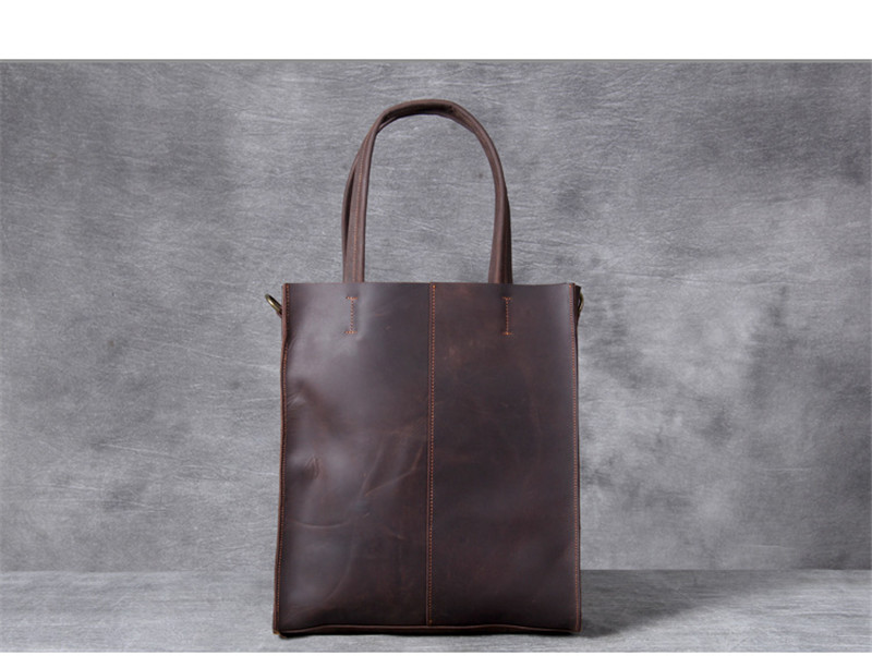 빈티지 정품 가죽 남성 핸드 토트 백 간단한 미친 말  - Leather Work Laptop Bag 리뷰 및 가격