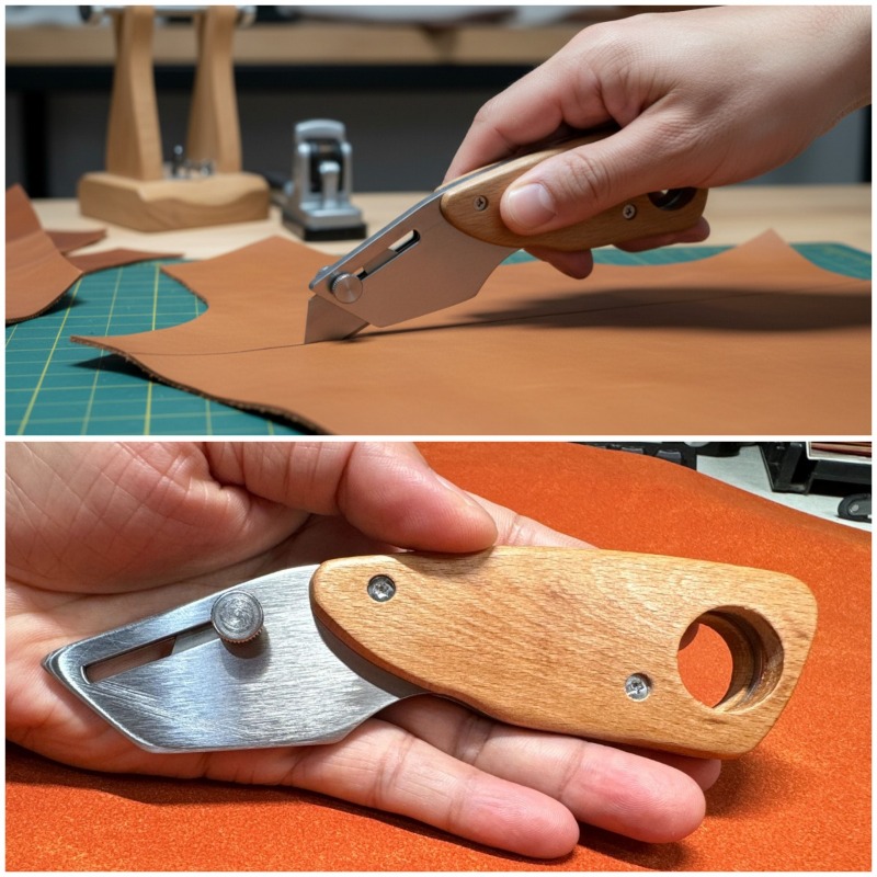 사다리꼴 스테인레스 스틸 가죽 절단 칼 수제 가죽 공예 - Leatherwork Knives 리뷰 및 가격