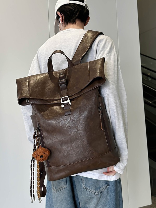 유럽풍 아메리칸 빈티지 롤탑 백팩 PU 가죽 다중 수납 - Leather Work Rucksack 리뷰 및 가격