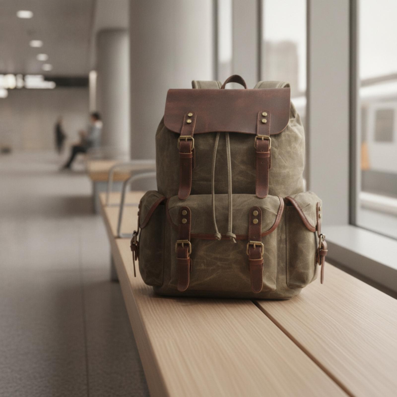 캔버스 여행용 가방 내구성 있는 왁스 캔버스 백팩 가죽 - Leather Work Rucksack 리뷰 및 가격