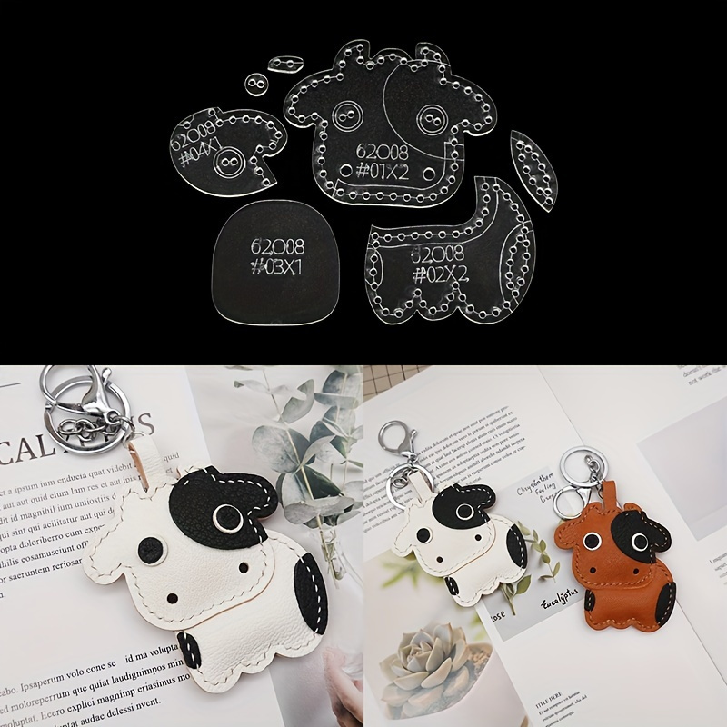 7개/세트 귀여운 만화 소 아크릴 템플릿 DIY 가죽  - Leatherwork Kit 리뷰 및 가격