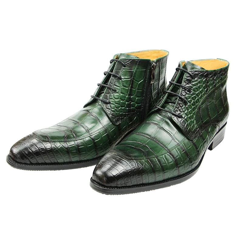 순수 소가죽 가죽 스킨 프린트 레이스업 앵클 부츠, 순 - Leatherworking Classic 리뷰 및 가격