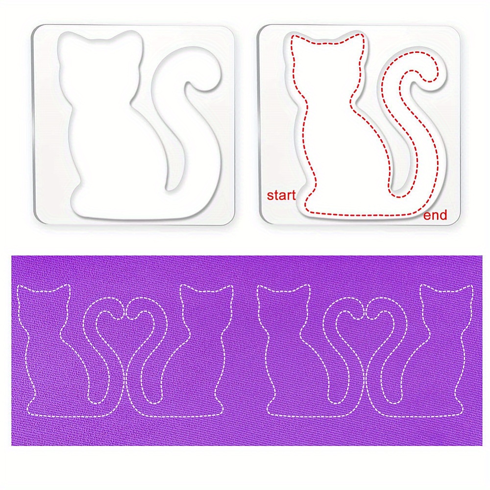4PCS 아크릴 퀼팅 템플릿 키트 고양이 나비 발자국  - Leatherwork Ruler 리뷰 및 가격